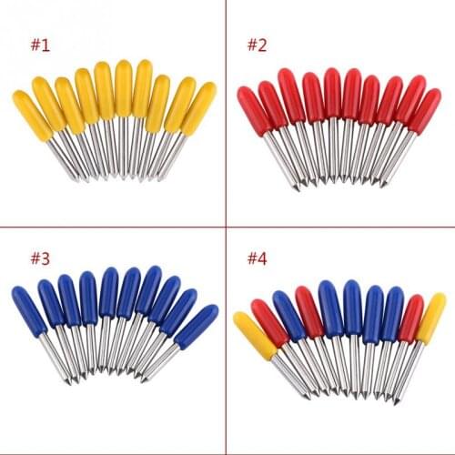 10Pcs/Lot Roland Plotter Cutter Knife Cemented Carbide Blade For Vinyl Cricut Cutting 30/45/60 Degree Vinyl Cutter Blades Offset