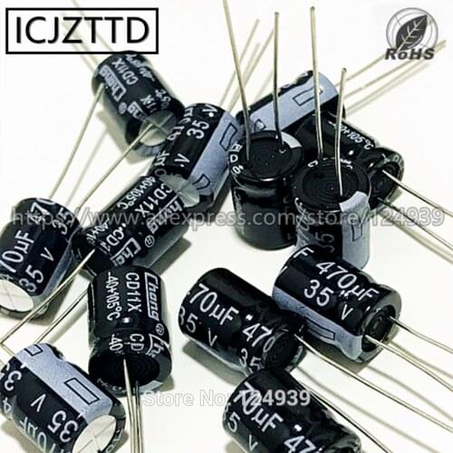 10pcs/bag new 6.3V 10V 1500UF 16V 1000UF 35V 470UF 100V 47UF 400V 6.8UF 400V 10UF 10*13mm 10mm13mm 13x10mm Capacitor DIP-2