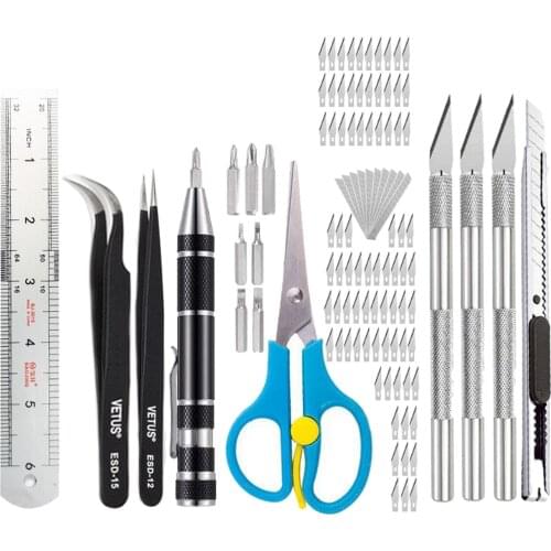 105Pcs Steel Knife Carving Razor Blade Precision Kit Cutter Set DIY Scrapbooking