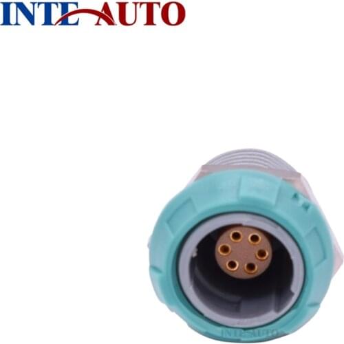 1P series M14 plastic medical push pull self-locking female connector, 6 PCB contact panel mount wire socket, P-ZKG.M0.6GL.LG