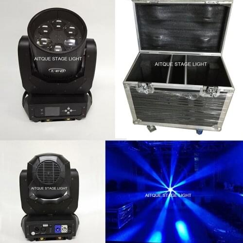 2lights+flycase)Disco lights mobile head led beam 6x40w bee eye led moving head effect flower led movinghead zoom