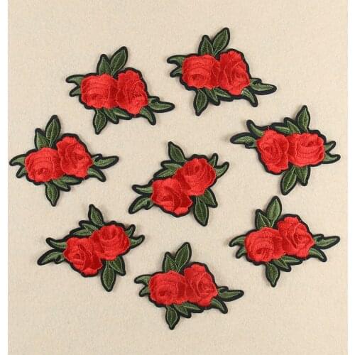 2PCS Flowers Patches DIY Patch Embroidery Applique Iron on Transfers for Clothing Stickers T-shirt Women Clothes Decor Wholesale