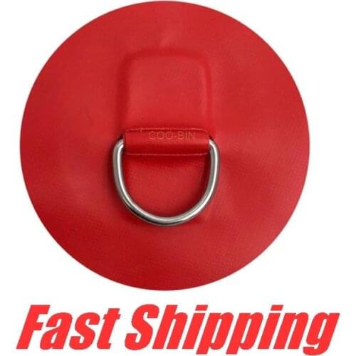 4.3 inch Stainless steel D-ring PVC Patch Boat pull ring for Inflatable boat dinghy kayaking yacht Rope buckle Hardware Fitting