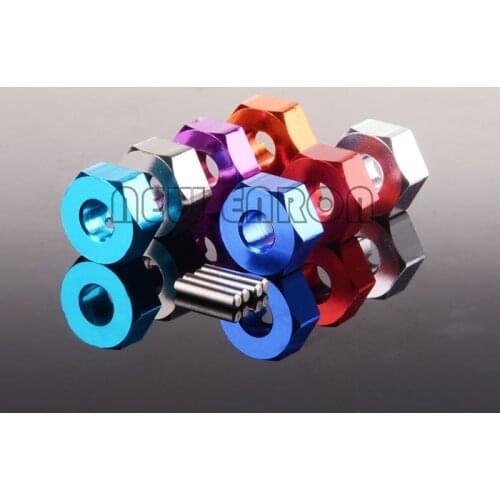 4P Aluminum 12mm Wheel Hex & PIN 5MM Thickness For RC Car 1:10 Model AXIAL SCX10