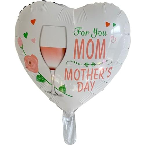 50pcs 18inch Printed Spanish mother Foil Balloons Mothers Day Heart Shape Love Globos Decor Mama Balloon Gifts Balloons