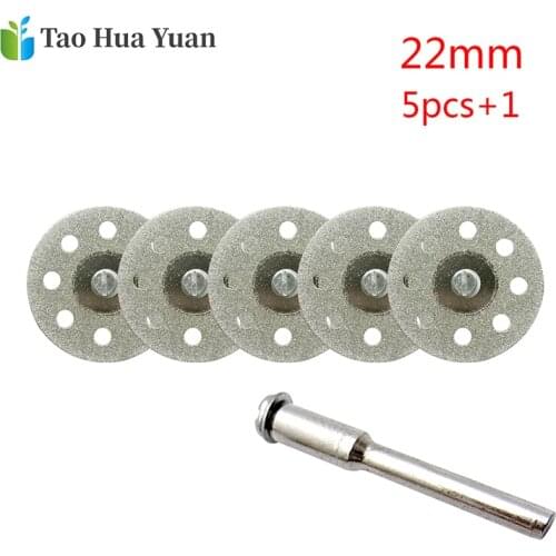 Tao Hua Yuan Abrasive Disc 5pcs Dremel Diamond Grinding Wheel Saw Cutting For Dremel Rotary Tools Accessories with 1pcs Mandrel