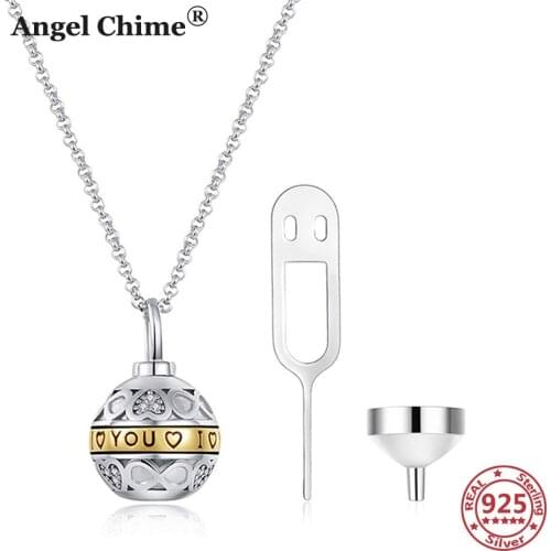 AC 925 Sterling Silver Ball Urn Necklaces for Ashes Memorial 925 Urn Necklaces Pet Ash Casket Cremation Pendant Keepsake Jewelry