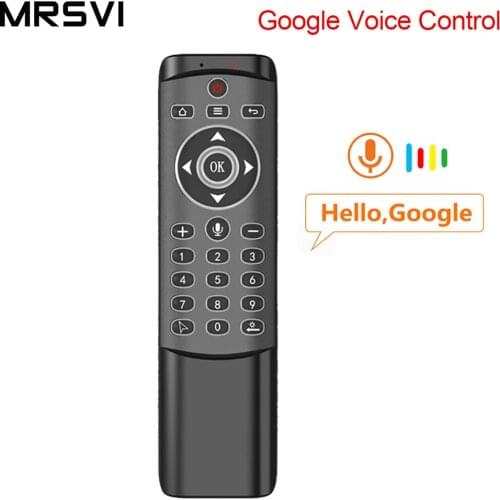 MRSVI Backlit Gyro Wireless Fly Air Mouse MT1 2.4G Smart Voice Remote Control for X96 mini H96 MAX X2 Android TV Box vs G20