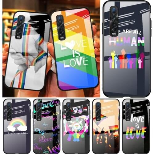 Tempered Glass Cover Gay Lesbian Rainbow For OPPO A9 2020 A52 Find X2 Lite Realme 7 7i 6 5 Pro C3 XT Phone Case Shell