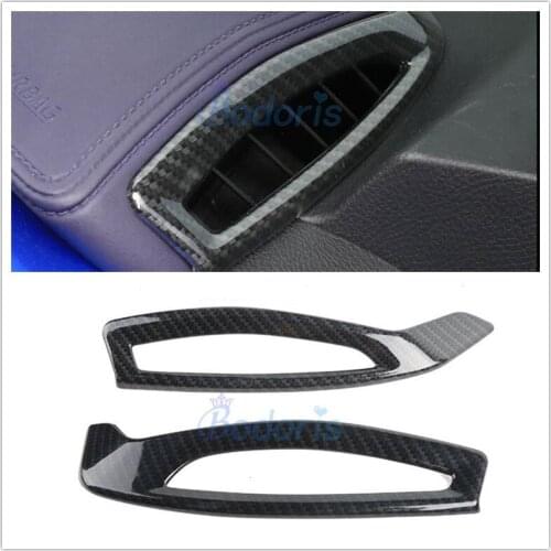 For LHD Toyota C-HR CHR C HR 2016-2018 Carbon Fiber Interior Dashboard Air Vent AC Outlet Cover Trim Car Styling Accessories