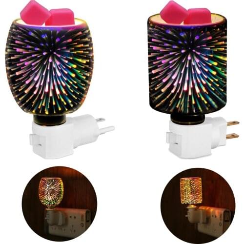 Home Aroma Electric Wax Melt Burner Touch Lamp Night Light Wax Warmer 3D Fireworks Light Wax Melt Warmer For Home Bedroom