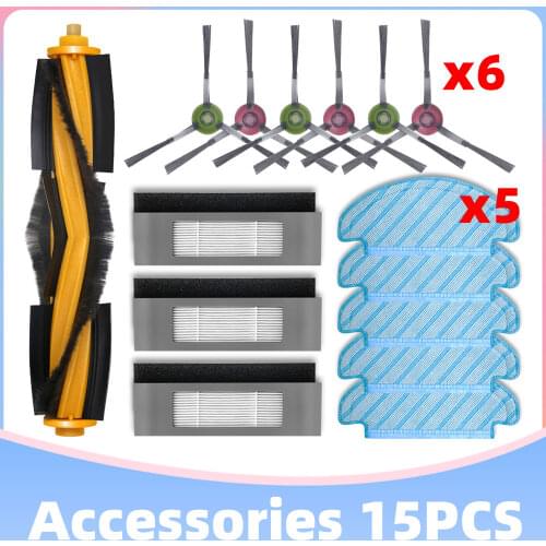 HEPA Filter Main Side Brush Water Tank Front Wheel Mop Cloth Replacement for Ecovacs Deebot OZMO 920 950 T5 Robot Vacuum Cleaner