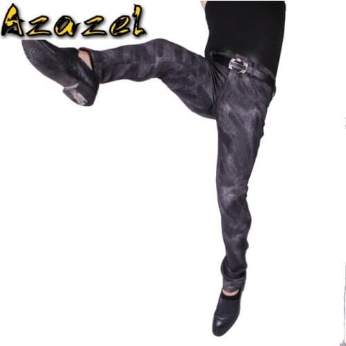 Hot Winter new Men denim plus velvet warm wild denim PU leather slim Personality Fashion pants Skinny Sweatpants Jogger Trousers