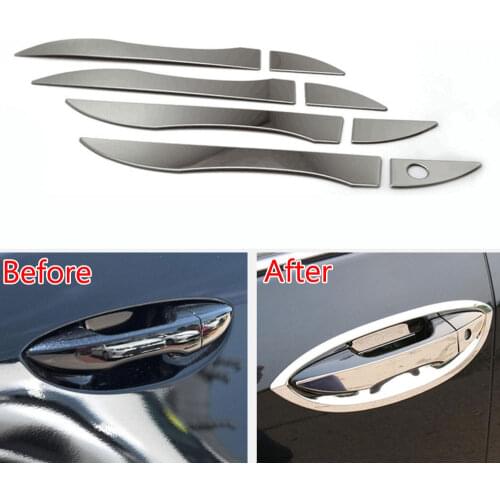 Chrome Car Door Handle Cover Trim Molding Garnish Bezel Stainless Styling Sticker Fit For Toyota Corolla 2014-2015