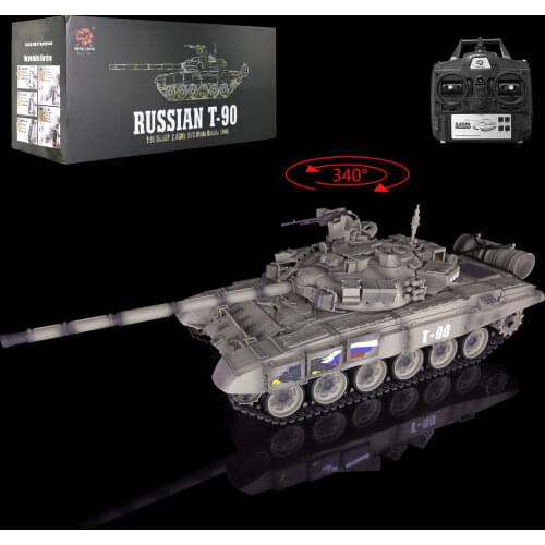 Toys RC Tank 3938 2.4Ghz Heng Long 1/16 Yellow 7.0 Plastic Ver Russia T90 RTR Model TH17858-SMT4