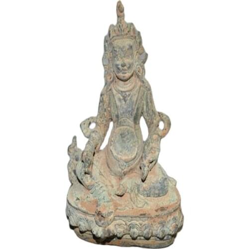China Old Bronze Collections From The Countryside Tibetan Buddhist God Of Wealth Statue