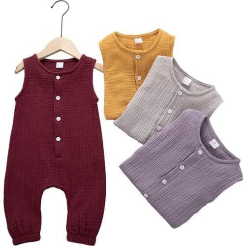 Baby Boys Rompers Spring Newborn Baby Clothes Girls Sleeveless Jumpsuit Kids Baby Outfits Clothes