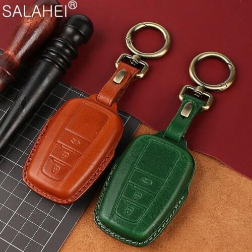 Leather Car Key Case Cover Shell Interior style For Toyota CHR C-HR Corolla RAV4 Avalon Land Cruiser Prado Prius 22017 018 2019