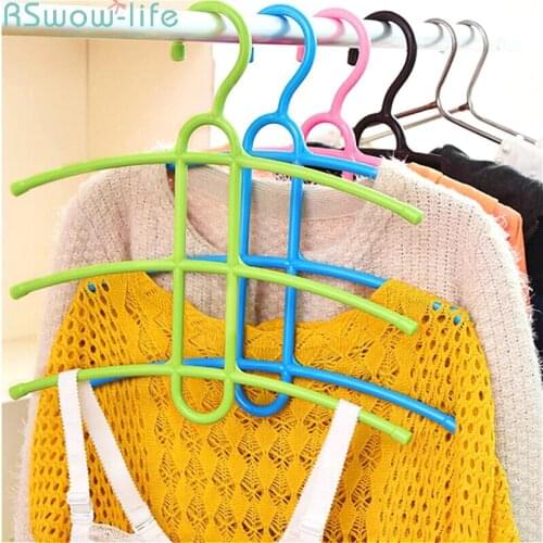 Creative Multi-Functional Hanger Plastic Fishbone Multi-Layer Airing Hanger Anti-Skid Hanger Trousers Hanger PP Portable Tools