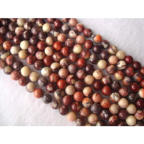 Natural Red Flower Jasper Round Shape 10mm Loose Beads For Jewelry Making DIY Bracelet Necklace Earrings