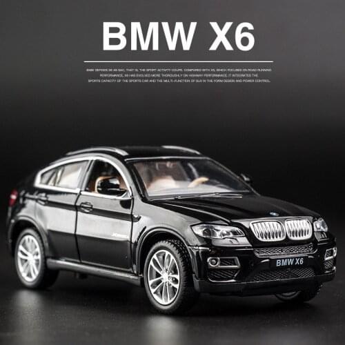 1:32 BMW X6 SUV Alloy Car Model Diecast & Toy Vehicles Metal Car Model Simulation Sound Light Miniature Scale Childrens Toy Gift