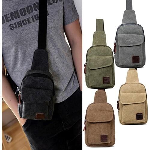 Men Canvas Satchel Casual Cross Body Handbag Messenger Shoulder Bag