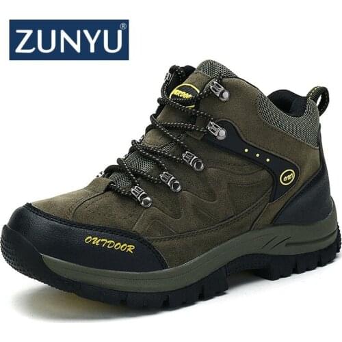ZUNYU New Men Boots Autumn Winter Mens Warm Plush Snow Boots Man Casual Fashion Shoes Outdoor Mountain Men Sneakers Size 39-48