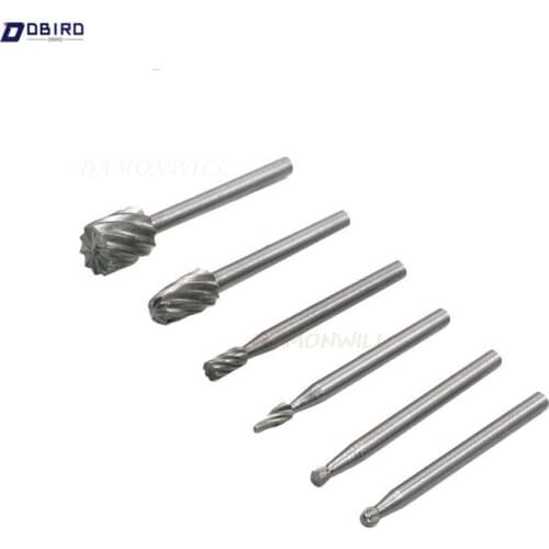 6pcs Dremel Rotary Tools Mini Drill Bit Set Cutting HSS Routing Router Grinding Bits Milling Cutters for Wood Carving Tool