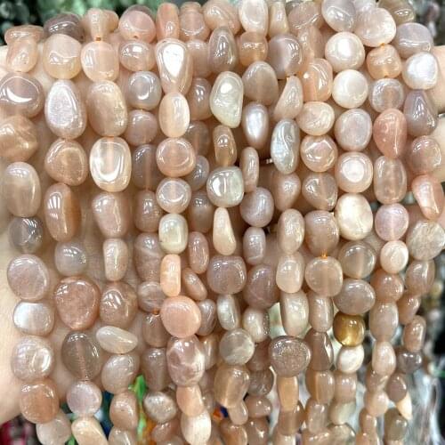 5-12mm Irregular Natural Sun Stone Smooth Loose Spacer Beads For Jewelry Making Bracelet Necklace Accessories 15" Strands