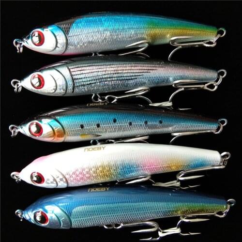 Noeby 5pcs 16cm 98g pencil wobbler stickbait lure sinking artificial long casting bait fishing lure wobblers big trolling lure