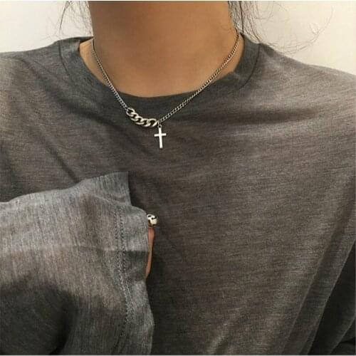 New Fashion Necklace Jewelry Short Necklace Cross Sweater Chain Women Gothic Statement Necklace Women Accessories Bijoux Homme