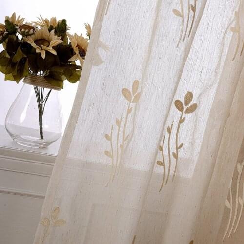 New Pastoral Style Modern Minimalist Curtains High Quality Cotton and Linen Dyed Embroidered Curtains for Living Room Bedroom