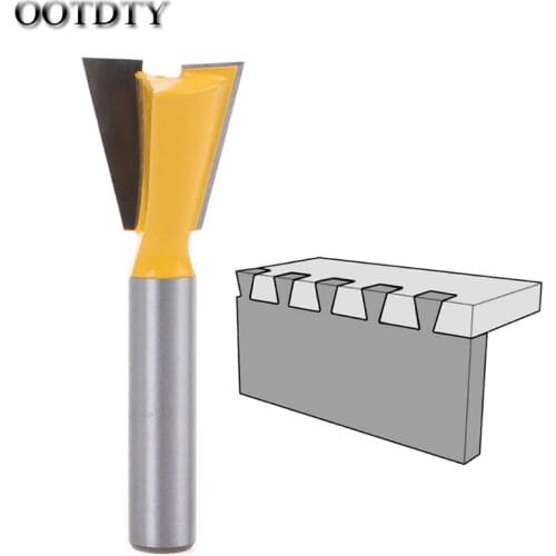 OOTDTY 8mm Shank Grade Industrial Rod Dovetail Router Bit Swallow Tail Woodworking Etching Milling Tools For Wood Cutter