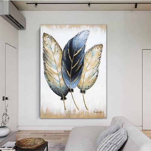 Nordic Feather Printed Canvas Painting Beautiful Home Decor Living Room Wall Art Cuadros House Decoration Picture Posters Prints