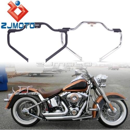 Motorcycle Black & Chrome Highway Crash Bar Front Engine Guard For Harley 18-up Softail Custom Street Bob Sport Glide FLSL FXLR