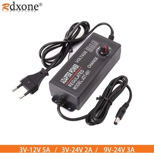 Adjustable AC to DC 3V 12V 3V 24V 9V 24V Universal adapter with display screen voltage Regulated 3V 12V 24V power supply adatper