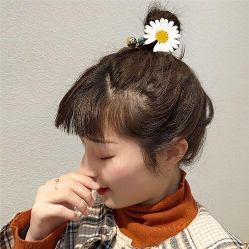 1PC Women Girls Hair Tie Striped Lady Scrunchies Ponytail Hair Female Holder Rope Daisy Flower Hair Accessories