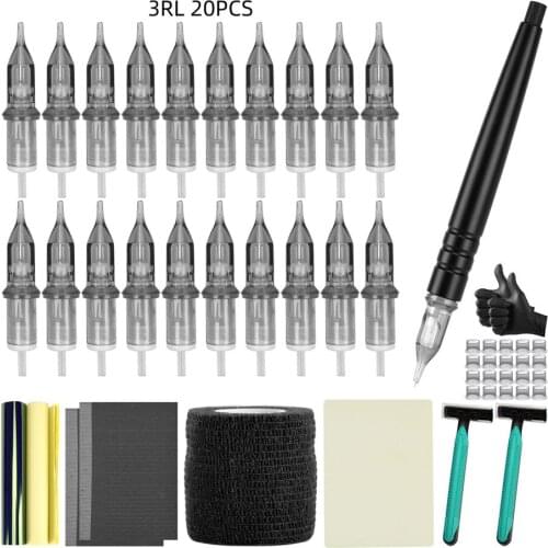 Manual Pen Stick Poke Needles Tattoo Kits Para Tatuar Profesional Kit De Tatuaje Principiante Tatouage Complet Tattoo Kit