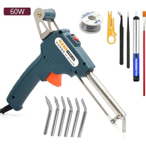 60w Hand-held Soldering Iron Automatically Send Tin Gun Electric Soldering Irons Solder Sucker Tweezers Wire Welding Tool EU US
