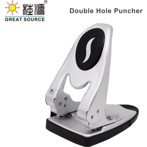 Manual Metal Puncher Double Holes 6mm Round Document Puncher 50 Sheets 70g Paper( Double Hole)