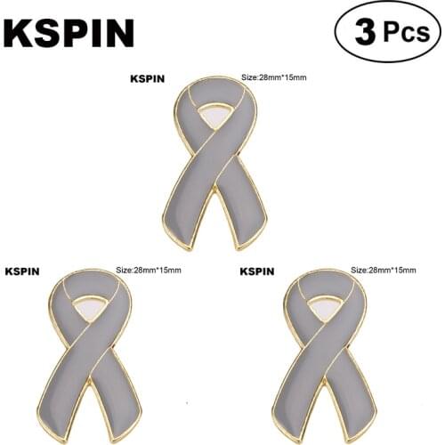 Gray Aids Lapel Pin Flag badge Brooch Pins Badges 3Pcs a Lot