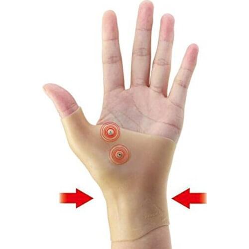 2 Pcs Silicone Magnetic Therapy Gel Wrist Glove Support Hand Pain Ease Healthcare TK-ing
