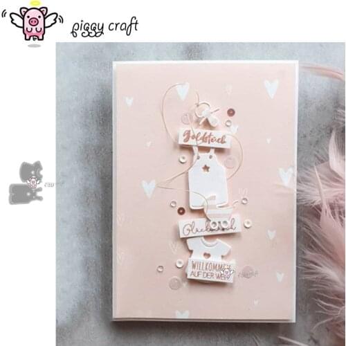 Piggy Craft metal cutting dies cut die mold 2Pcs Bib baby clothes Scrapbook paper craft knife mould blade punch stencils dies
