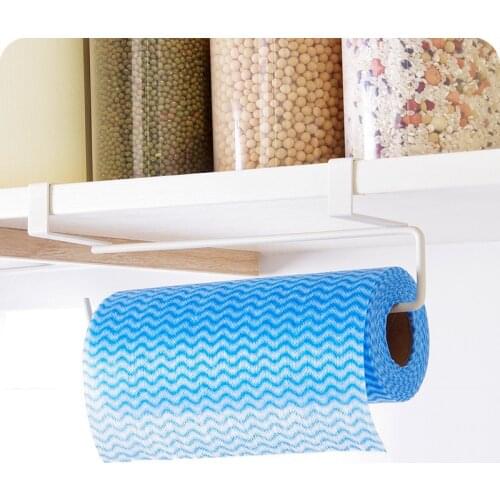 Hook Type Kitchen Roll Paper Towel Holder Storage Rack Sundries Organizer Home Storage Tools Cabinet Cupboard Tissue Shelf