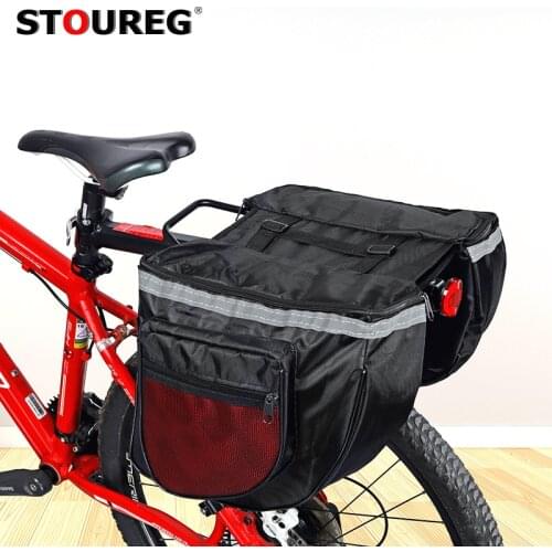 25L Waterproof Panniers Double Back,MTB Rear Seat Tail Carrier Trunk,Rain Cover Behind Bike Rack,Double Pannier Bicycle Rear bag
