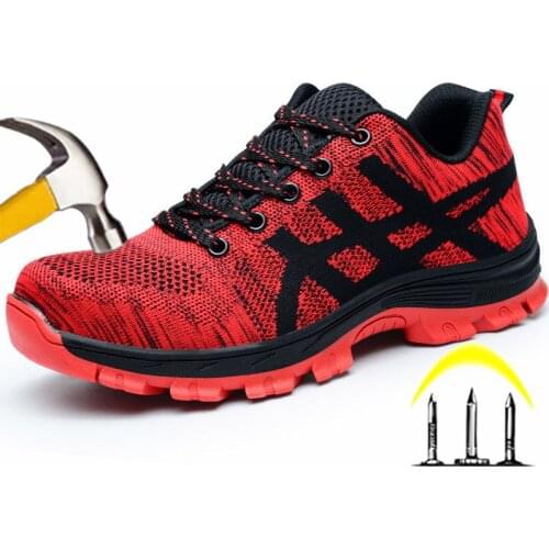 Protective Men Safety Shoes Lightweight Steel Toe Cap Shoes Anti-smashing Work Safety Boots Breathable Indestructible Shoes