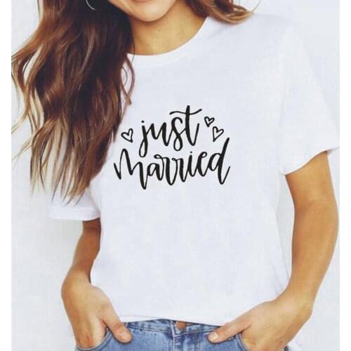 Hipster Just Married Print Tee Shirt Femme Harajuku Women T Shirt Summer Short Sleeve Casual T Shirt Women Tops Camiseta Mujer