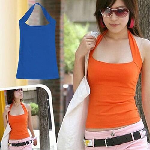 ! Womens Fashion Cotton Tank Tops Sexy Cami Sleeveless Backless T-Shirt Blouse