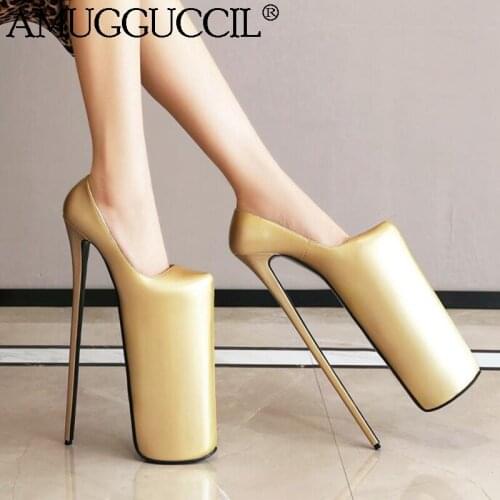 Customize 2020 Newest Plus Big Size 33-50 Gold Silver Fashion Sexy 30CM High Heel Platform Party Lady Shoes Women Pumps D1339