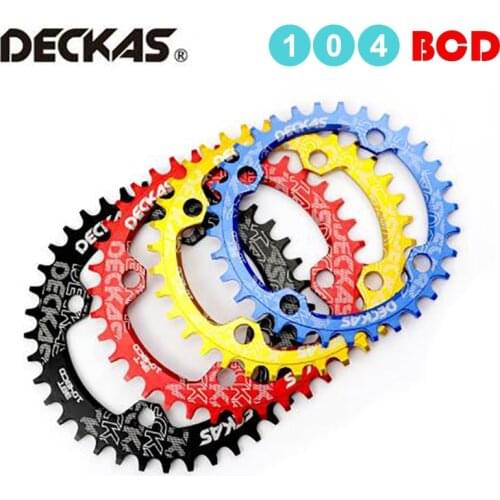 Deckas 104BCD Round Narrow Wide Chainring MTB Mountain bike bicycle 104BCD 32T 34T 36T 38T crankset Tooth plate Parts 104 BCD